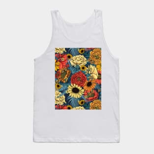 Bouquet of flowers- roses, peonies, daisies and ferns 3 Tank Top